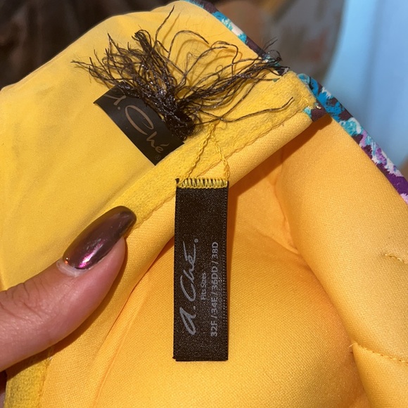 A. Che rainbow Animal print bikini top swim top!! - Picture 5 of 6